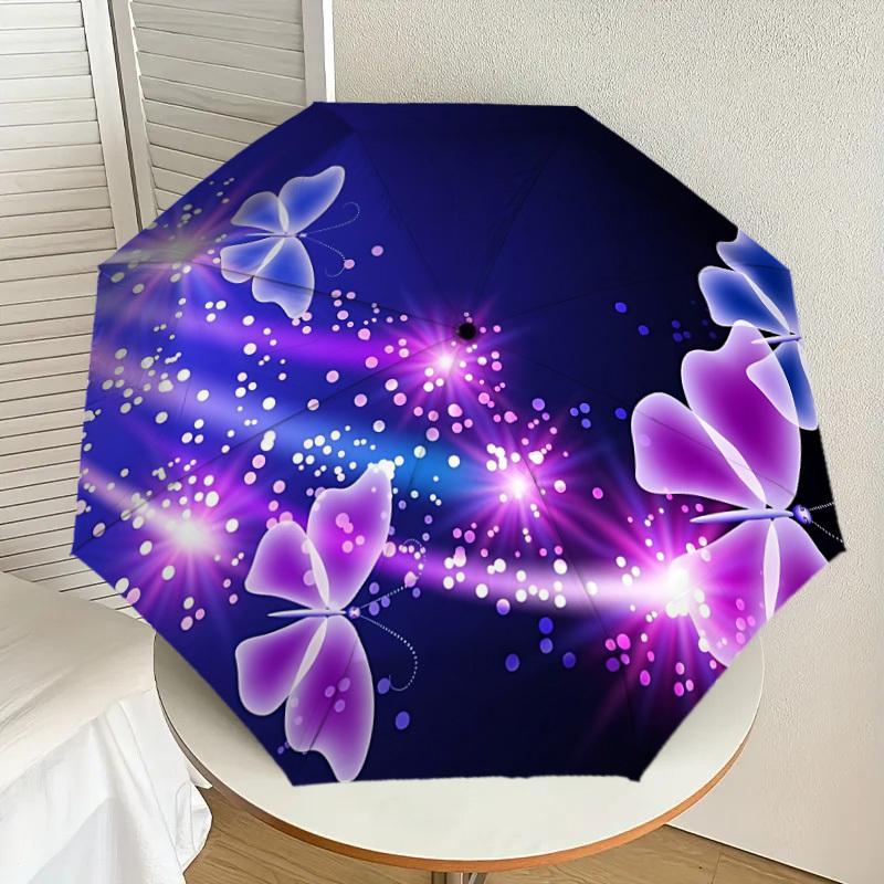

1pc Butterfly Night Light Automatic Folding Umbrella, Heavy-Duty 8-Rib Construction, Perfect for Everyday yy251114120