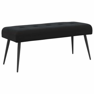 Button Tufted Bench Black 110 X 40 X 46 Cm Velvet
