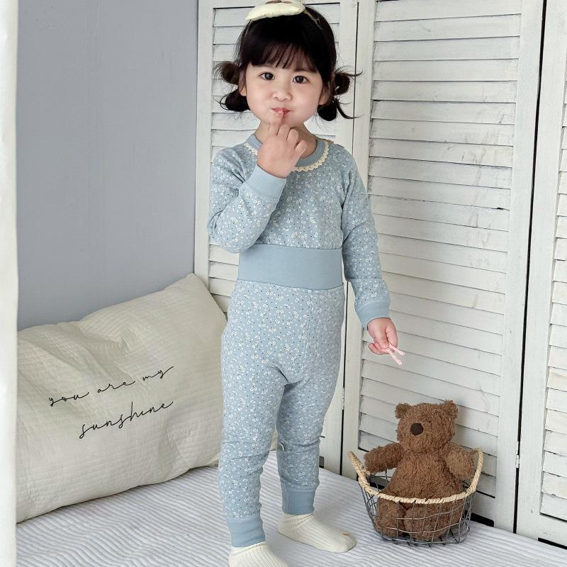 25 Style Baby High-Waisted Cotton Underwear Set for Boys & Girls - Belly Protection, Seamless, Warm Autumn/Winter Homewear