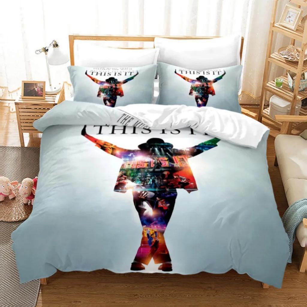 Michael Jackson Bedding Set Singer 3D Digital Printing Musical Genius Bed Linen Suitable for Bedroom King of Pop Duvet Cover Set
