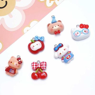 Accessoire porte-clés mignon chat chiot ours cerise