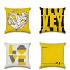 Luxurious 45x45cm Soft Linen Square Pillow Case For Stylish Love Series Decor