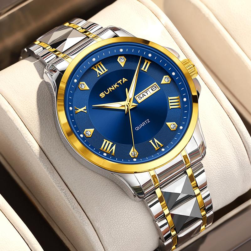 SUNKTA Damen-Quarz-Armbanduhr Elegant Mode Wasserdicht Leuchtende Uhr Für Damen Kreatives Grünes Diamant-Zifferblatt Damenuhren