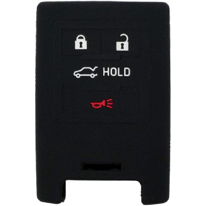 SEGADEN Silicone Cover Protector Case Holder Skin Jacket Compatible with CADILLAC CHEVROLET 4 Button Smart Remote Key Fob CV4773 Deep Purple