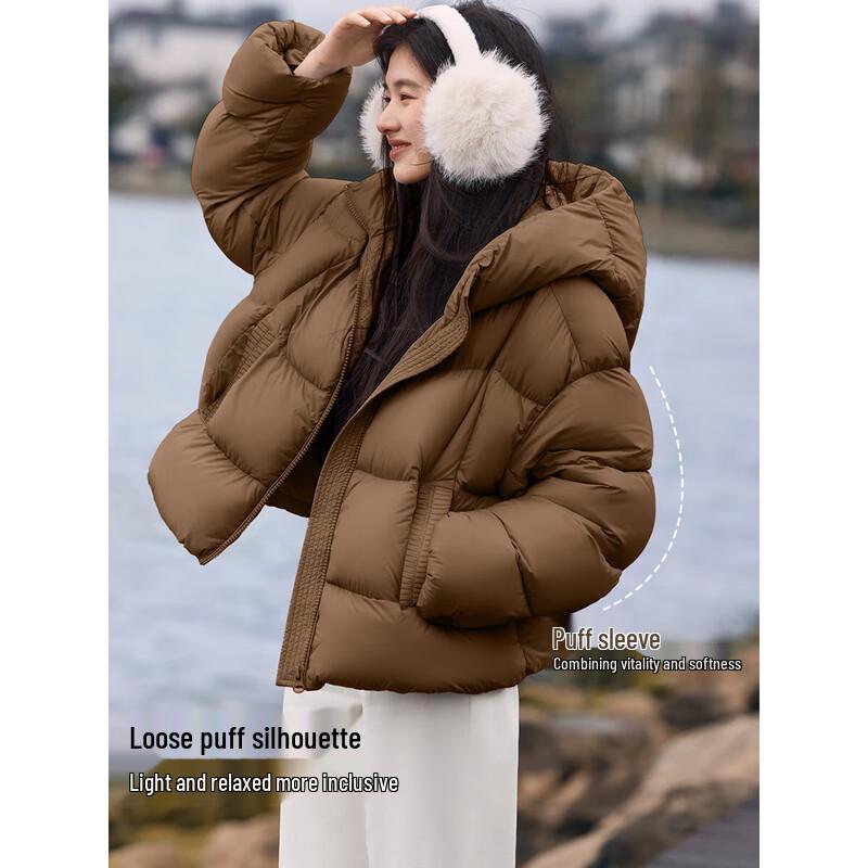 

Женский пуховик XWI с капюшоном, 90% пух белой утки 2XL