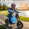 Moto Elettrica per Bambini, Motore 350W, 3 Velocità, Ruote Gonfiabili da 12,5", Batteria Li-Ion 21,6V 4Ah, Autonomia fino a 16KM, per Età 6+