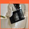 Stylish Black Tote Bag For Autumn Casual Commute With Large Capacity And Trendy Design