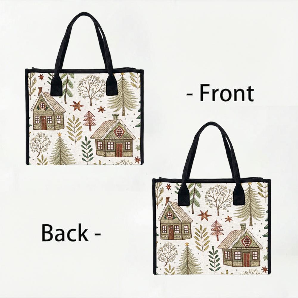 Cute Forest Print Canvas Tote Bag