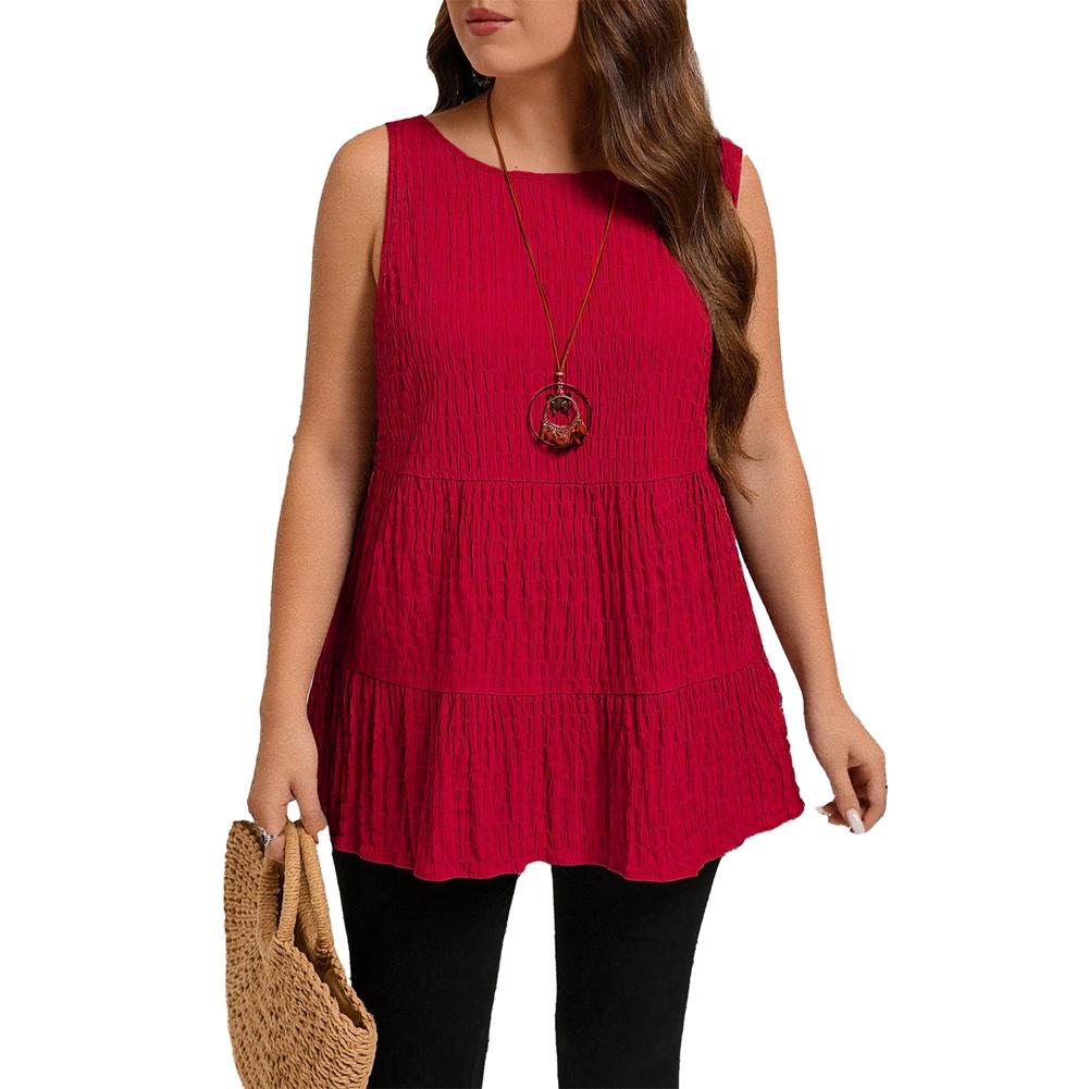 Women s Solid-Color Sleeveless Crew-Neck Top 2XL