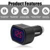 Yourkar Car LED Voltmeter, DC 12V 24V Battery Voltage Digital Panel Meter, Battery Monitor Digital Voltage Display for Motorcycle, Truck, Universal