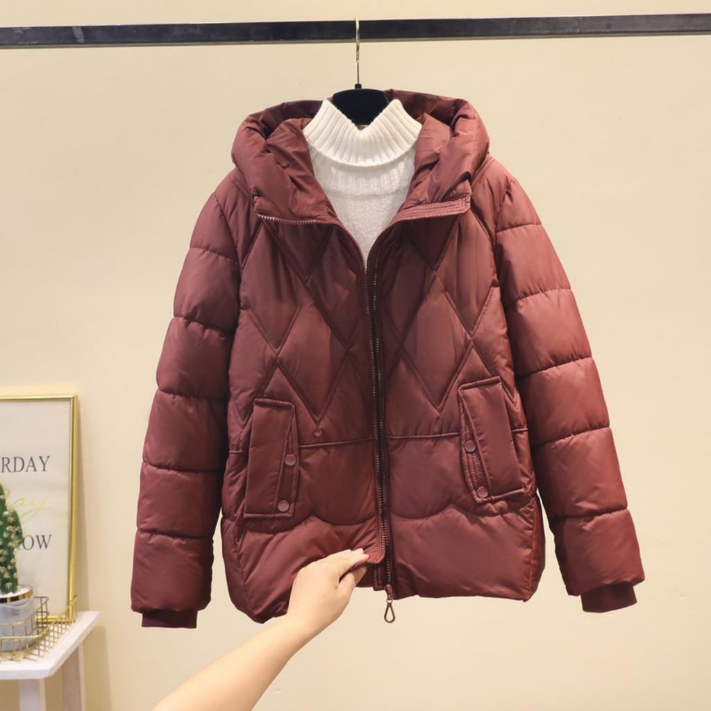 Women's Hooded Coat Ladies Winter Cotton Coat Thickened Warm Jacket