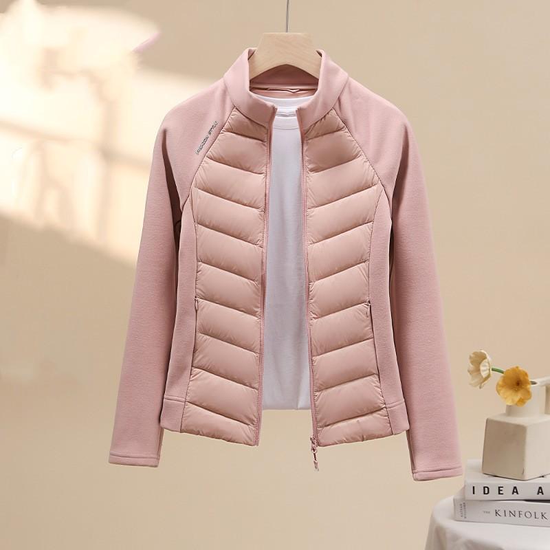 Spring and Autumn New Light Down Jacket Women's Outdoor Sports Fitness Jacket Thin Mountaineering Yoga Jacket Velvet Tide
