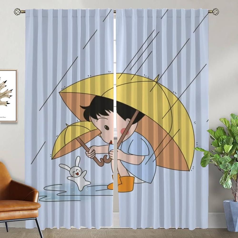 Anti-mosquito Curtains for Camera Chibi Maruko-chan Curtains Child Room Shades Blackout Curtain Halloween Decoration Partition