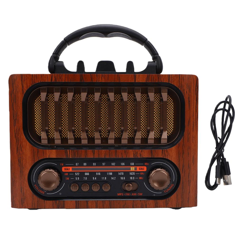 Retro Bluetooth Speaker Radio Rechargeable Vintage AM FM SW Radio with Telescopic Antenna for Home Car