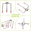 A84X-2Pcs BBQ Rotisserie Meat Forks Clamp Grill Meatpicks Stainless Steel Barbecue Skewer