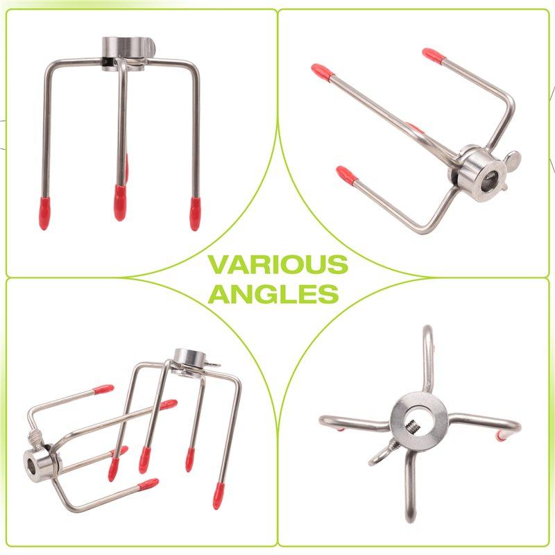 A84X-2Pcs BBQ Rotisserie Meat Forks Clamp Grill Meatpicks Stainless Steel Barbecue Skewer