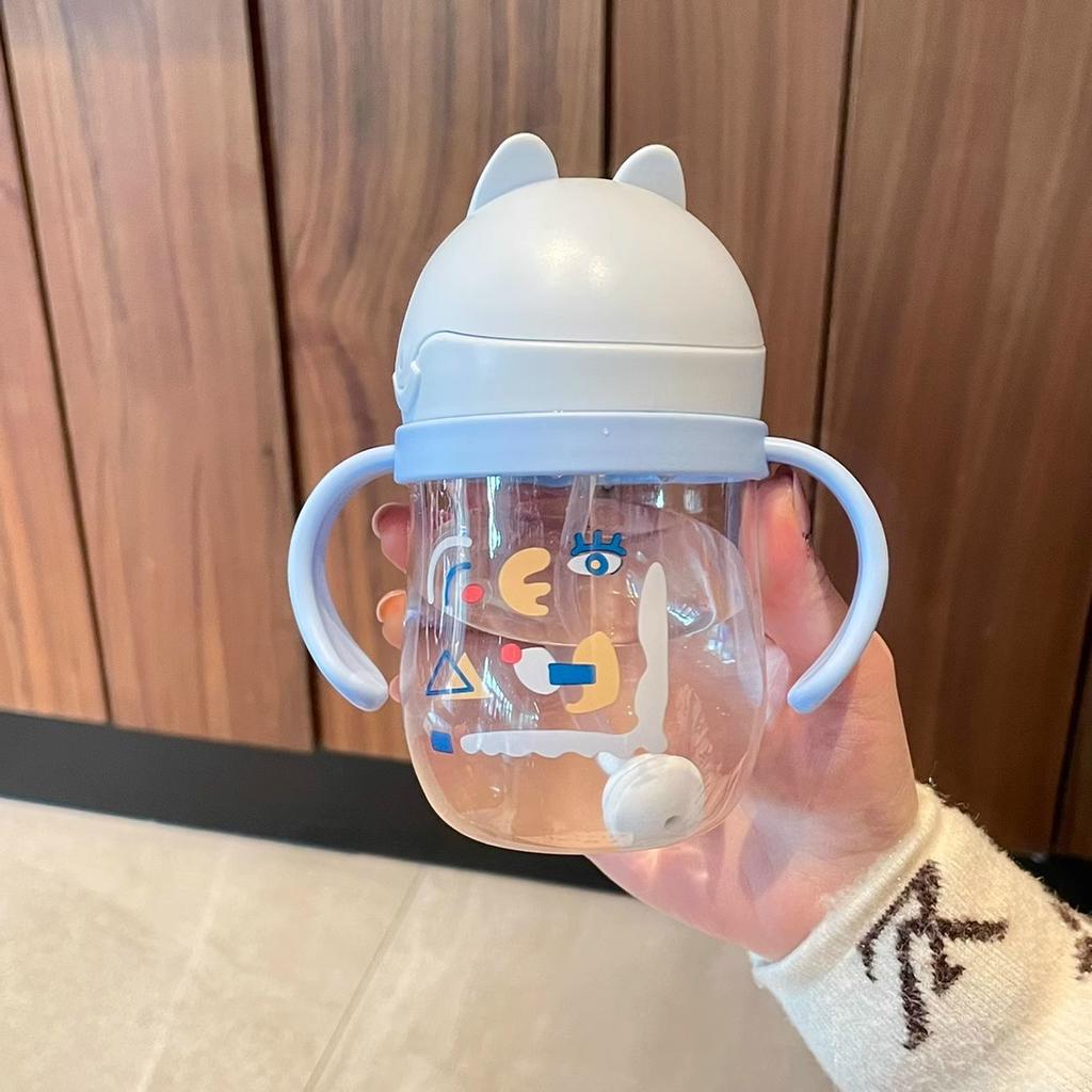 Water Cup Children's Learning Drink Cup with Straw Scale Cup Portable Drinking Water Cute Gravity Ball Bottle Water Bottles
