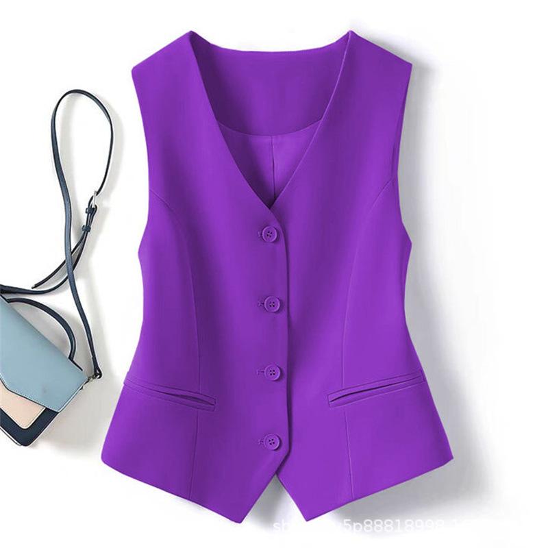 Women's Grey Slim Fit Suit Vest – Short Camisole Gilet for Spring/Autumn 2025