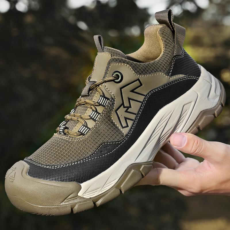 Comfortable Men's Hiking Shoes Casual Sneakers Daily Walking Travel Shoes Fashionable Treking Footwear Lightweight Mesh Shoes