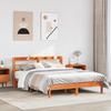 Vidaxl Bed Frame Without Mattress, Waxed Brown, 150X200 Cm, Solid Pine