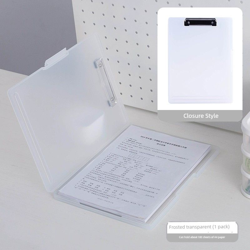 Desktop with Pen Slot Storage Box Test Paper Clip Writing Board Transparent - Side Opening