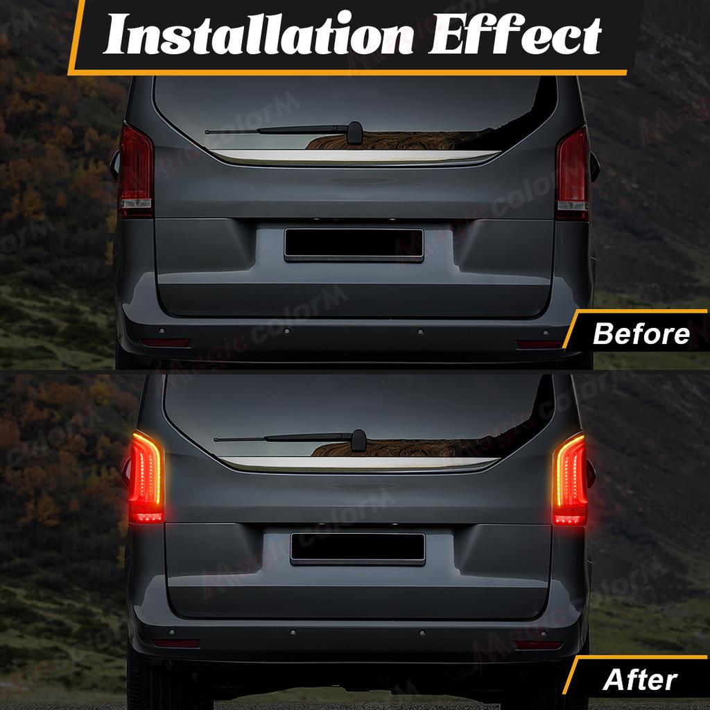 Right/Left LED Tail Lamp For Benz Vito W447 V-class V260 V220 V250 2016-2023 Rear Brake Taillights Yellow Turn Signal Light