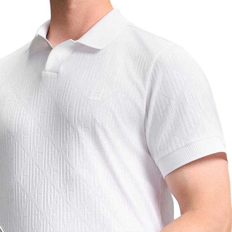 Men's FILA Golf Polo Shirts Men's Jade White Lapel Moderate Straight Fit