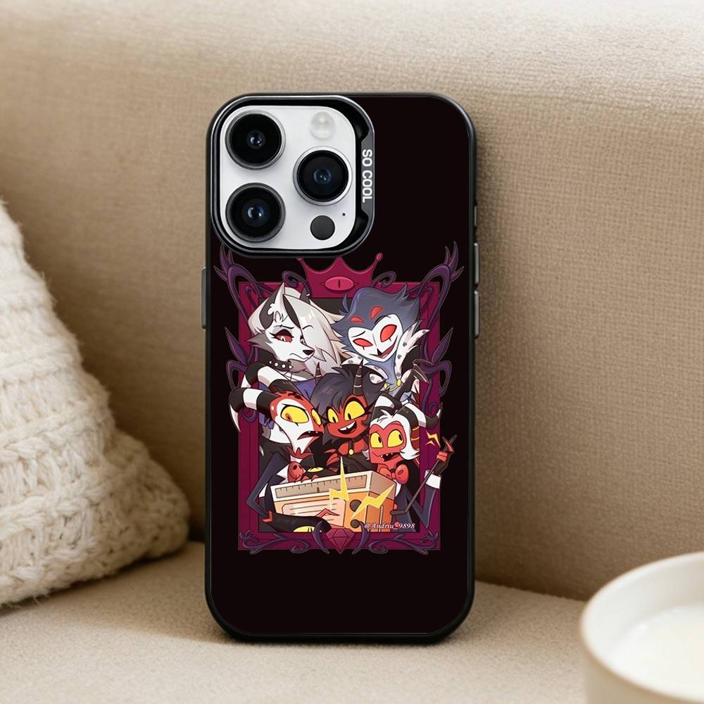 Anime H-Helluva B-Boss Phone Case For iPhone17, 16,15,14,13,12 Pro Max Black Candy Matte Shockproof Cover