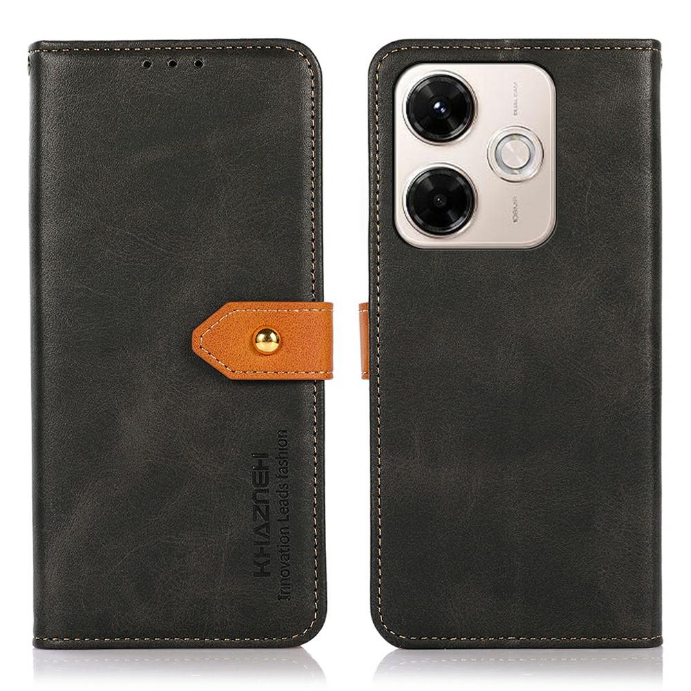

KHAZNEH For Xiaomi Redmi 13x 4G Wallet Phone Case Stand Leather Flip Cover Black