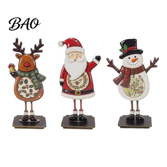 Holiday Themed Home Decor Sets Christmas Table Decoration, Wooden Snowman Santa Claus Reindeer Sign, Standing Tabletop Signs Xmas Centerpiece