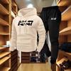 Mens Long Sleeve Hooded Sweatshirt Pants Set Letter AK Print Casual Sport Style Youth Fashion