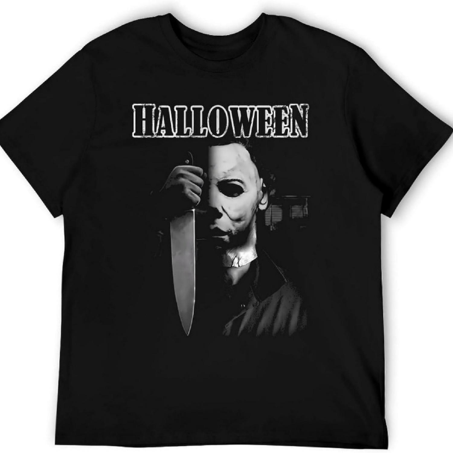 

Men s Halloween Horror Movie T-Shirt Scary Psycho Killer Graphic Tee Costume Party Vintage Slasher Cult Cotton Short Sleeve XXXXXL чорний