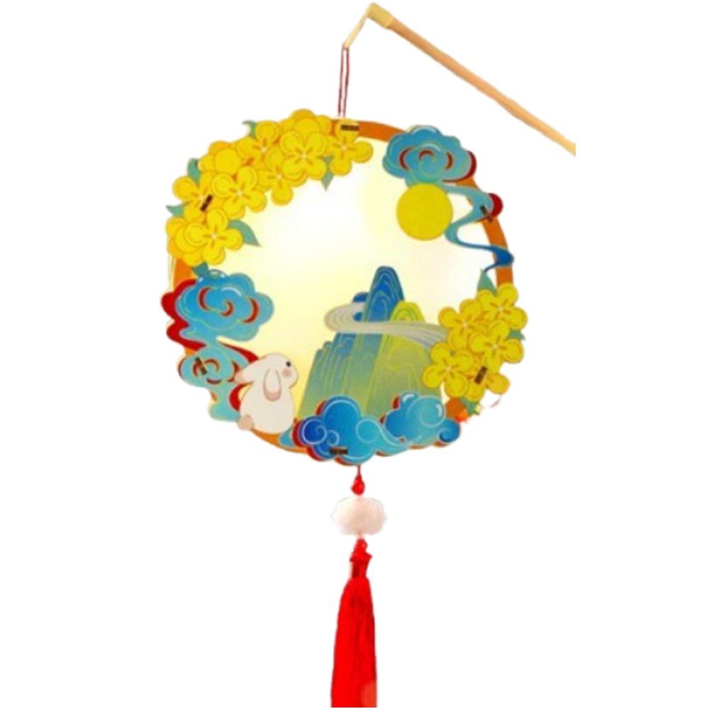 Wooden Festival Lantern Material Pack Creative Ancient Style Rabbit Lantern  Party Supply