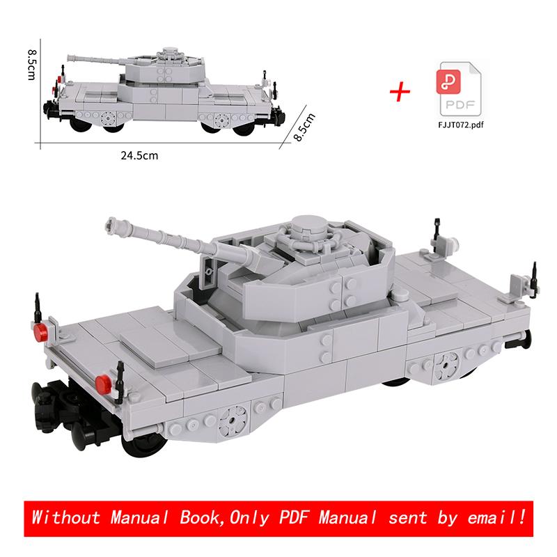 2025 Nový MOC Město Kreativní nápad Vlak Dělostřelecké vozidlo Stíhač tanků Stavební bloky Kostky Děti DIY High-tech Kreativní hračky