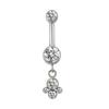ASTM F136 Titanium PIERC Pendant Curved Navel Barbell Shiny CZ Sexy Belly Dance Earrings Bellybutton Helix Body Piercing Jewelry