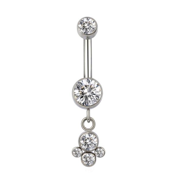 ASTM F136 Titanium PIERC Pendant Curved Navel Barbell Shiny CZ Sexy Belly Dance Earrings Bellybutton Helix Body Piercing Jewelry