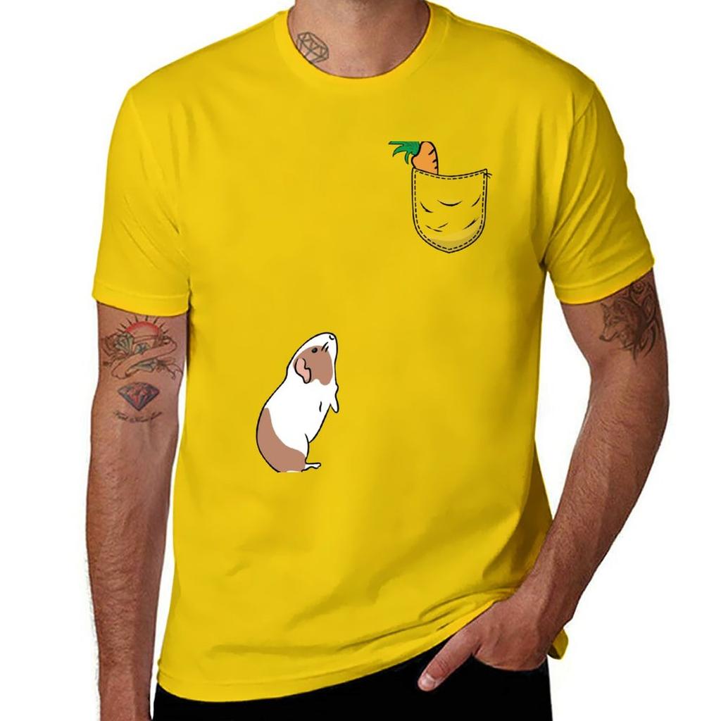 New Carrot In My Pocket For Guinea Pig T-Shirt Anime T-shirt Black T Shirt Sweat Shirts Heavyweight T Shirts for Men