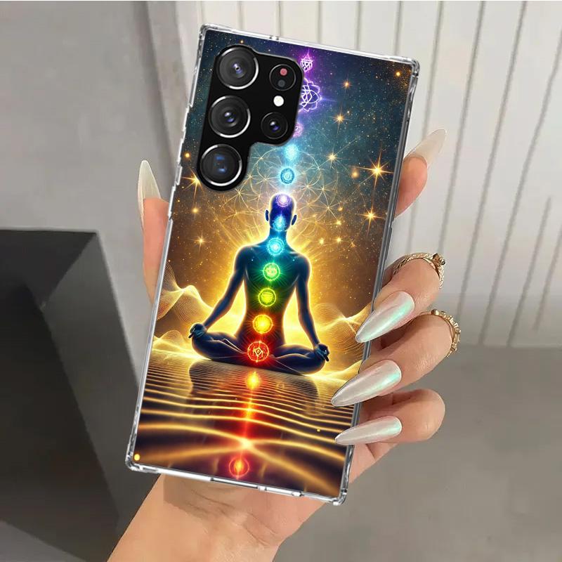 Yoga Chakra Spiritual Energy Universe Phone Case for Samsung Galaxy S26 S24 S23 Ultra S25 Edge S22 S21 Plus S20 FE + Soft Print