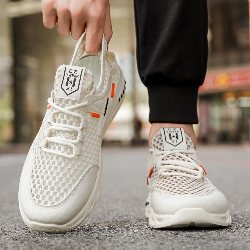 Fashion Mens Shoes Summer Breathable Sneakers Fashion Men's Sandals Casual Sports Lightweight Walking Mesh Shoes Mens Cheap Beige