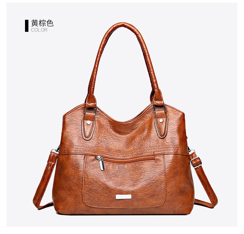 Single Shoulder Mom Girl Large Capacity Soft Leather Casual Bag Trendy Crossbody Handbag