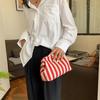 Trendy Color Block Stripe Makeup & Coin Storage Clutch for Women