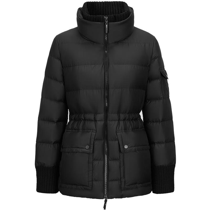 

JZ·ANNACAU Women s Casual Knit Panel Hooded Goose Down Jacket L