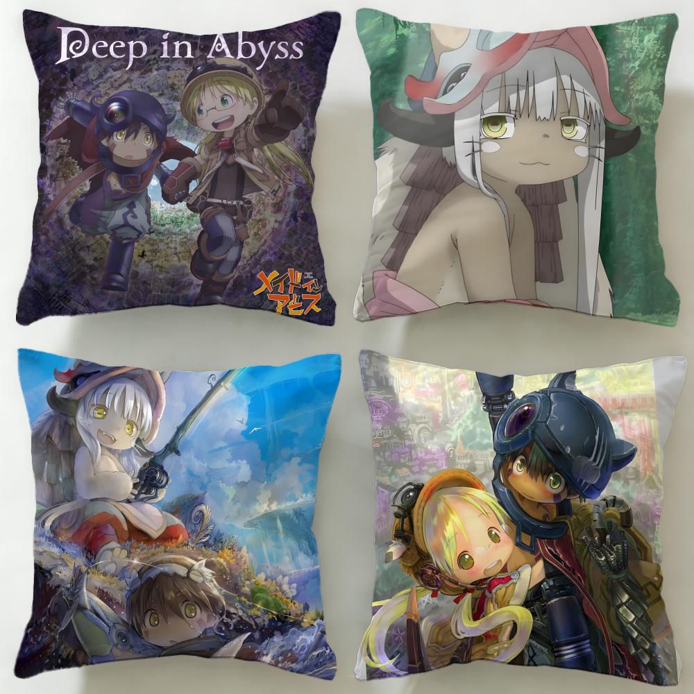 adventure anime Made in Abyss Cushion Cover Soft EasyWash Pillow Case Versatile for Couch Bed Travel and Office