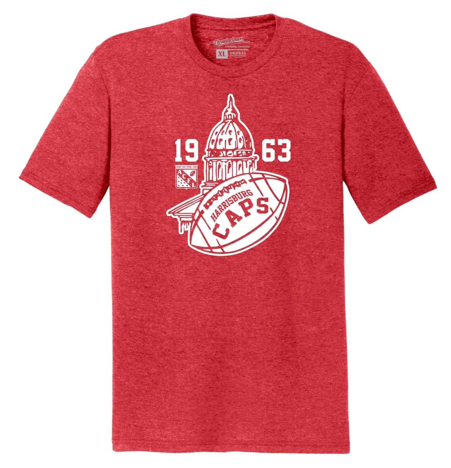 Harrisburg Caps 1963 ACFL Football TRI-BLEND Tee Shirt 3XL