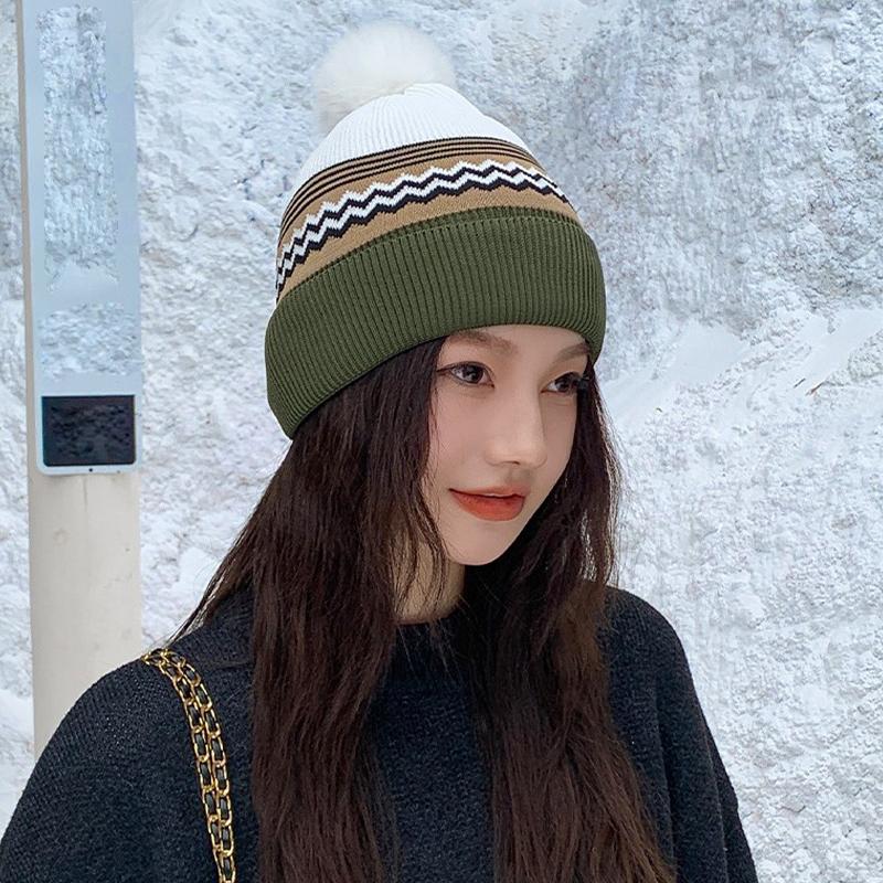 Neue Herbst/Winter Damen Strickwollmütze Mit Großem Kopfumfang Ein Entspannter Stil Warm Und Kältebeständig