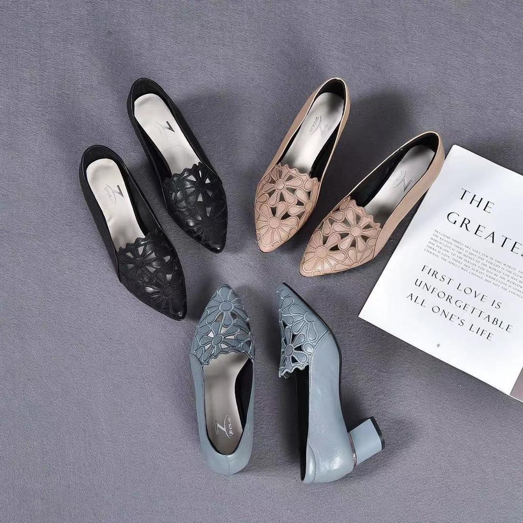 Купить Весна и лето Четыре сезона Одиночные туфли Новый толстый каблук ...