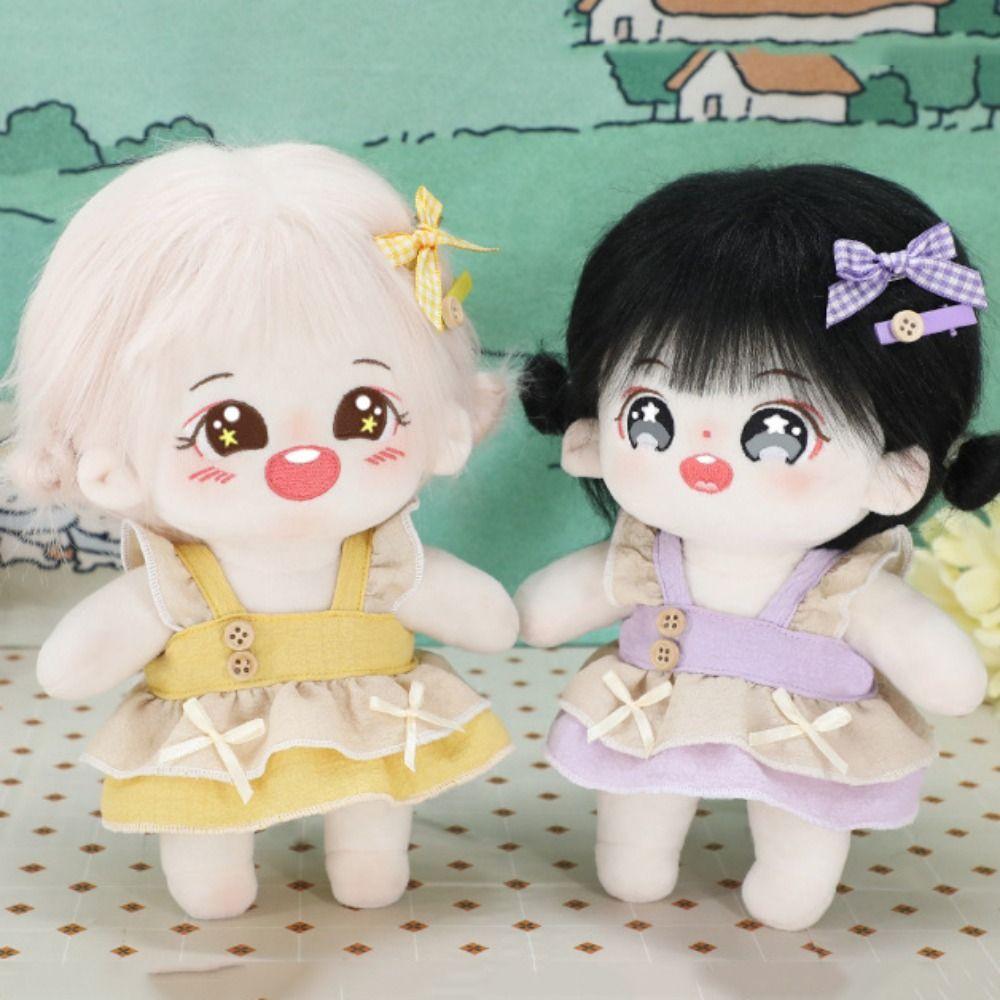 

Miniature Plush Dolls Cartoon Skirt Multicolor Cotton Dolls Halter Dress Idol Star Doll