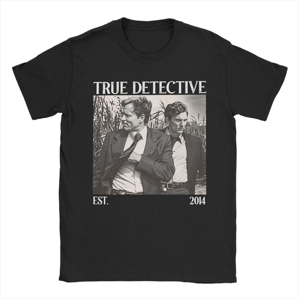 True Detective Rust Cohle Marty Hart Herren T-Shirts Lustiges T-Shirt Kurzarm Rundhals T-Shirt Baumwolle Neue Ankunft Oberteile