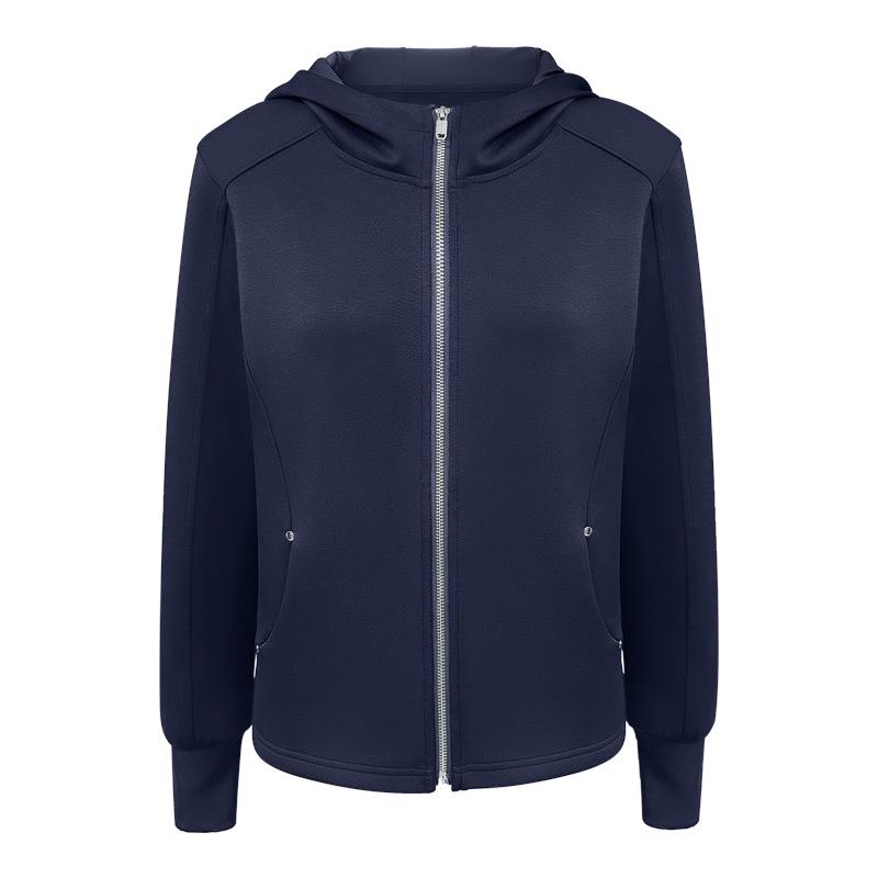 

Женское повседневное худи на молнии свободного кроя для фитнеса на открытом воздухе Medium темно-синий