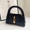 Texture Women's Autumn Winter New High-end Niche Design Crossbody Black Patent Leather Shoulder Bag Fashion